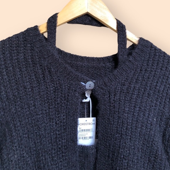 Pistola NWT Emilie Halter Cardigan Sweater Set Black Midnight Knit Alpaca Large - Picture 4 of 16
